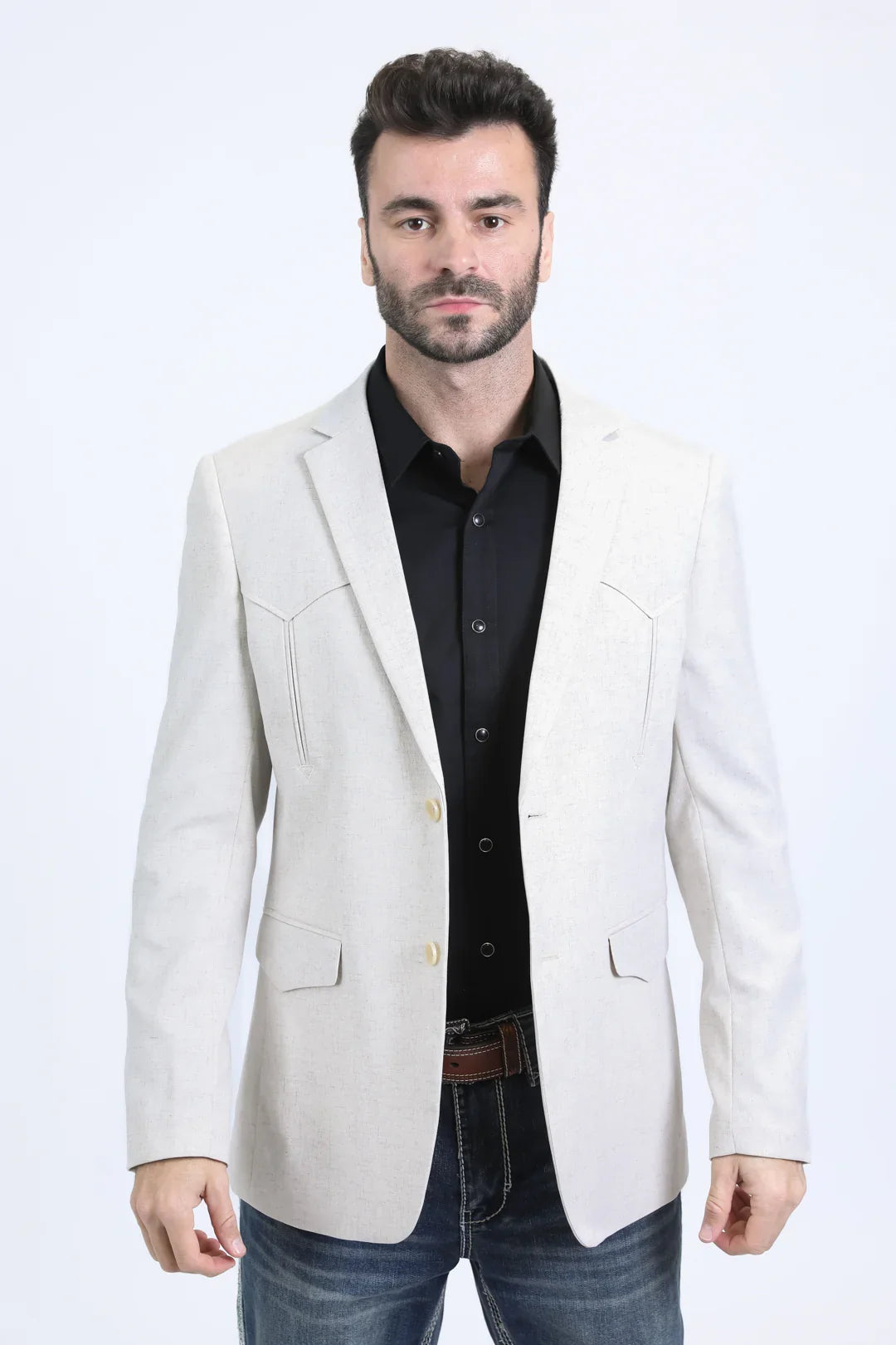 Men's Platini Beige Western Blazer BLW10523