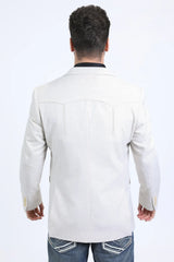 Men's Platini Beige Western Blazer BLW10523