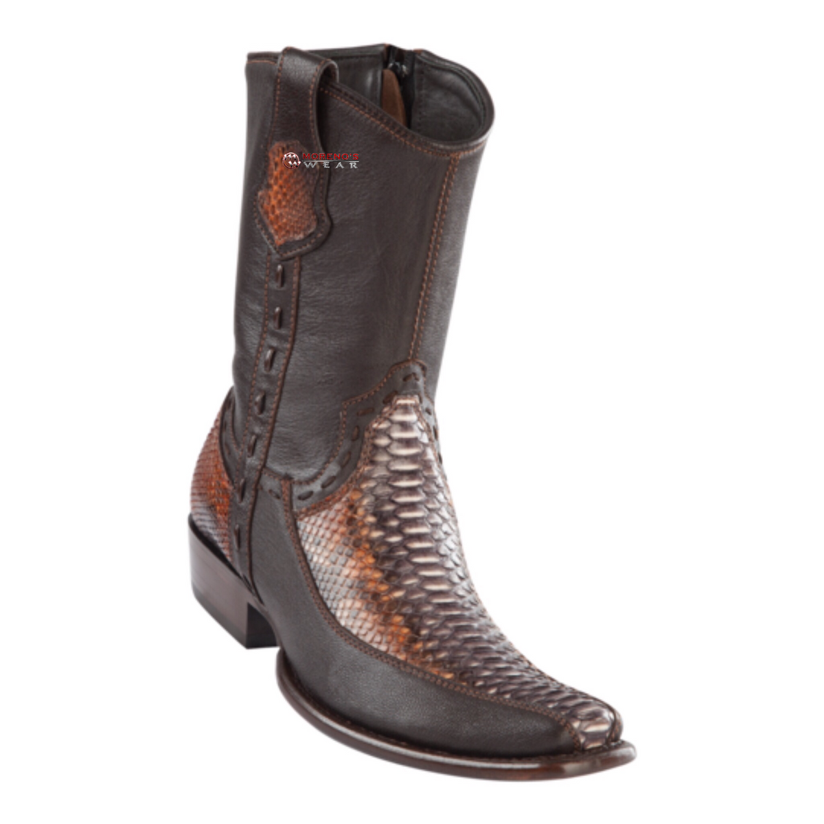 Men's Wild West Python With Deer Ankle Boots Dubai Toe