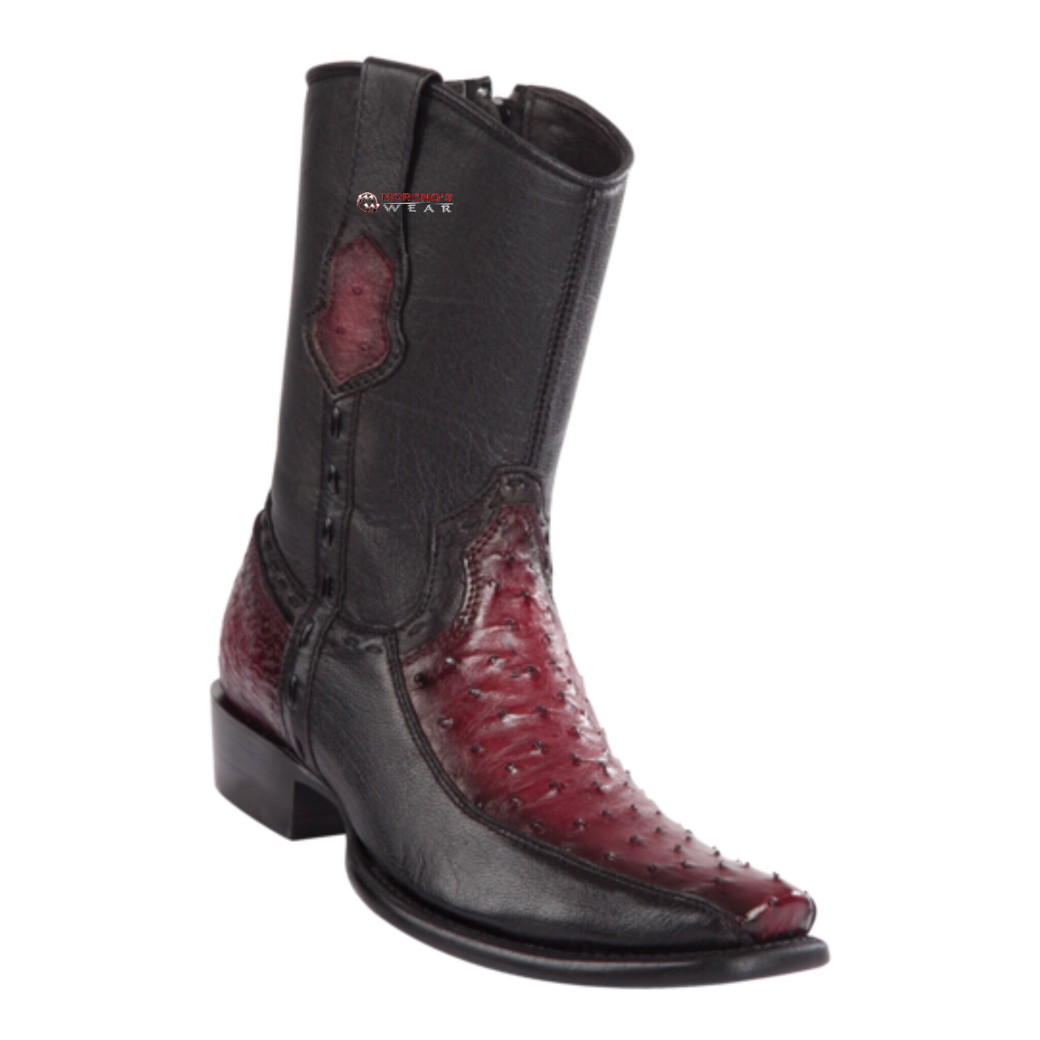 Men's Wild West Ostrich With Deer Ankle Boots Dubai Toe