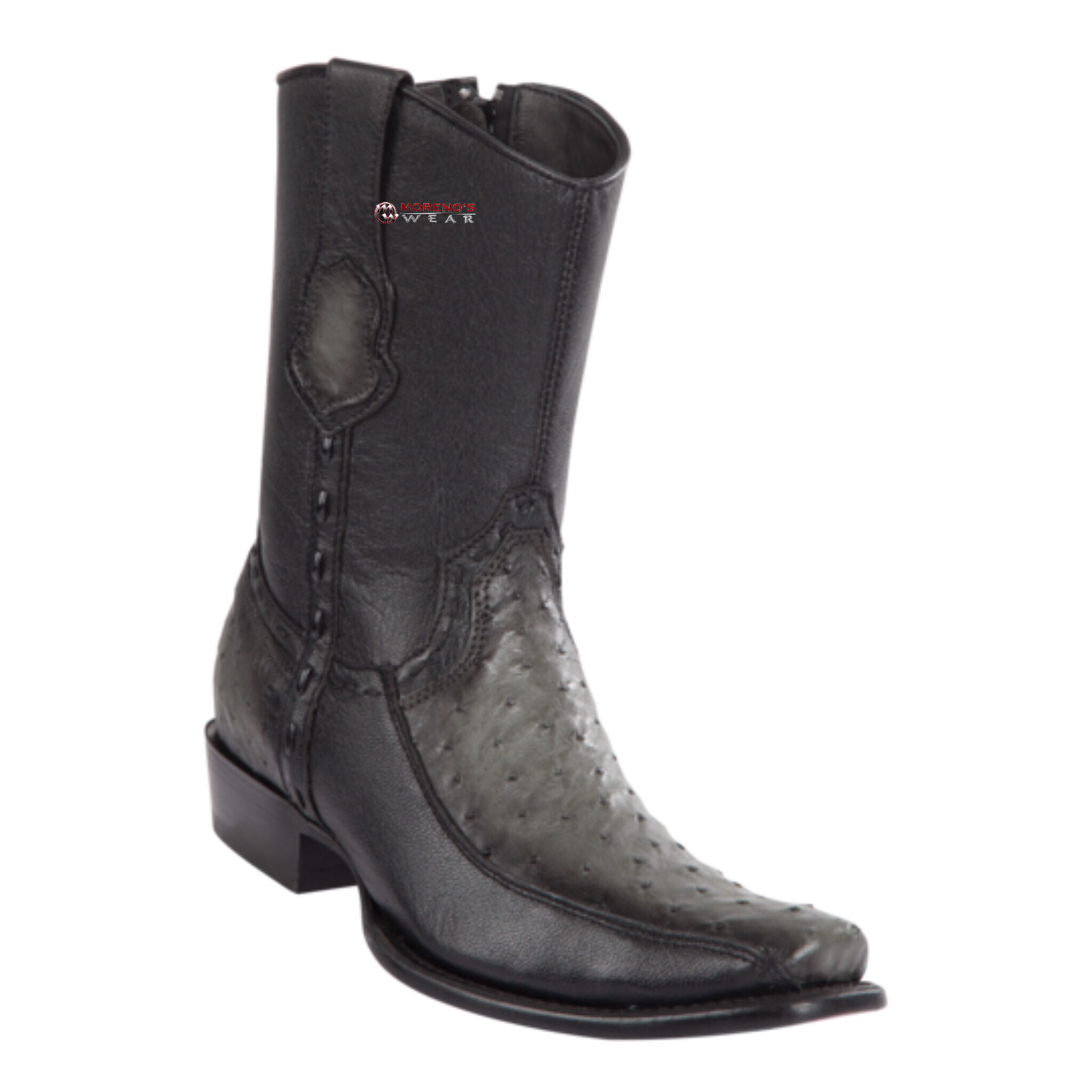 Men's Wild West Ostrich With Deer Ankle Boots Dubai Toe