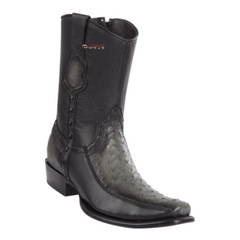 Men's Wild West Ostrich With Deer Ankle Boots Dubai Toe
