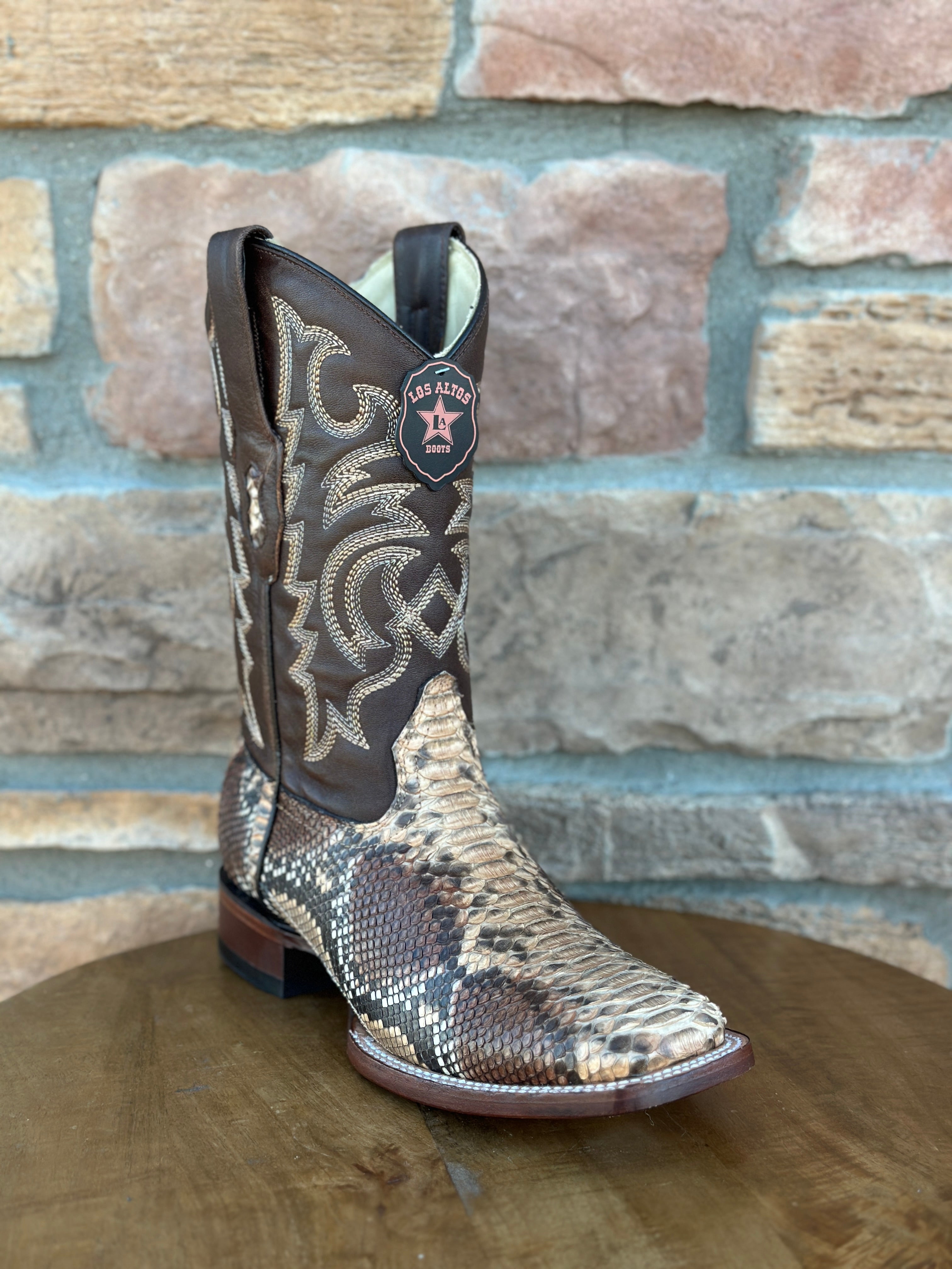 Los Altos Python Oryx Wide Square Toe Boots