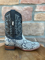 Los Altos Natural Python Wide Square Toe Boots
