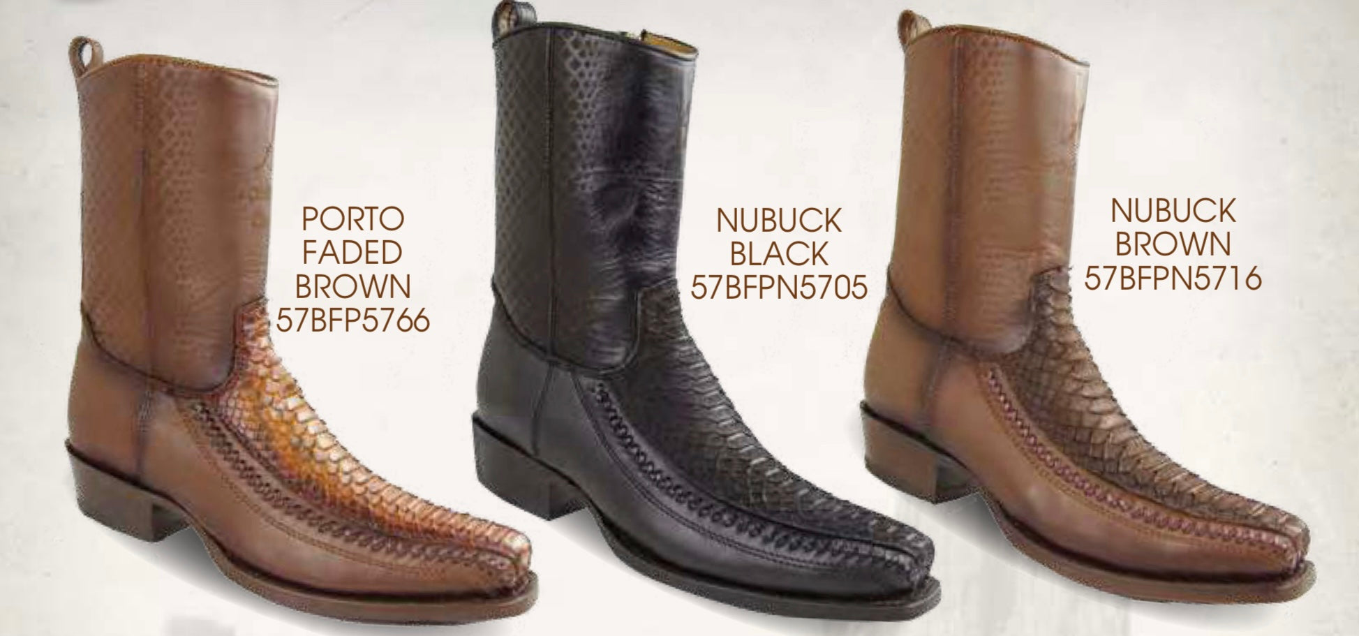 Men's Los Altos Boots Python 7X Toe Porto Brown