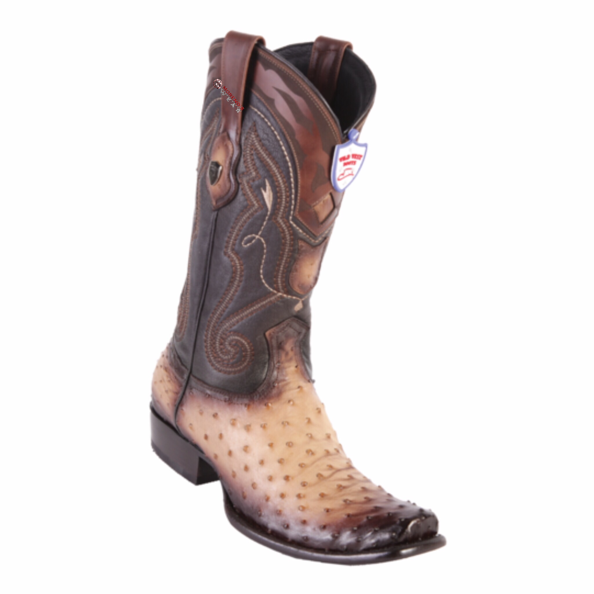 Men's Wild West Ostrich Boots Dubai Toe