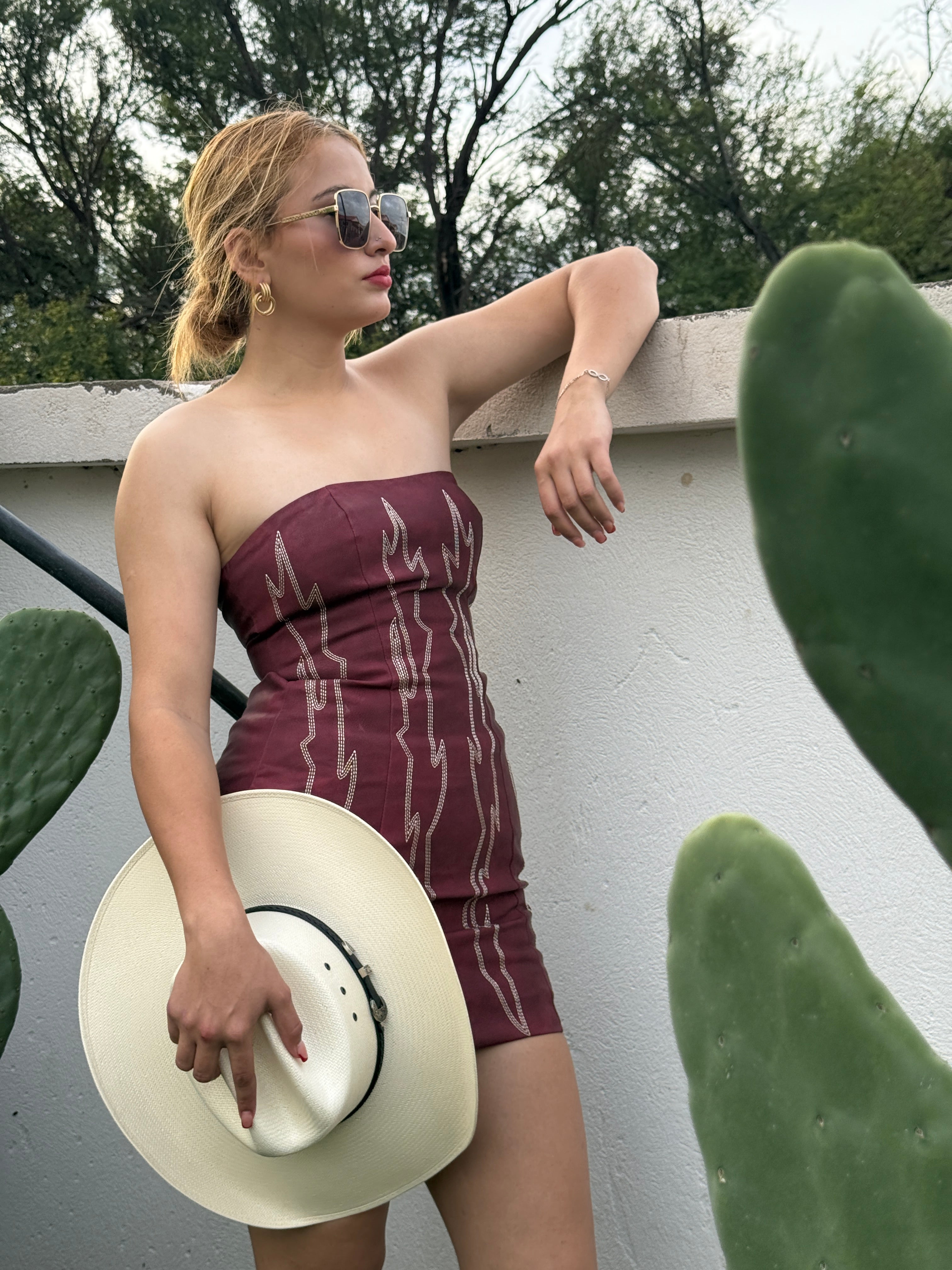 Teresa Burgundy Faux Dress