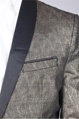 Leonardo Gold With Black Shawl Casual Blazer