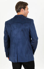 Men's Platini Navy Blue Western Suede Blazer