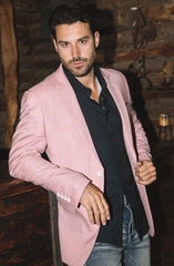 Men's Platini Fit Stretch Pink Western Blazer Blz10534