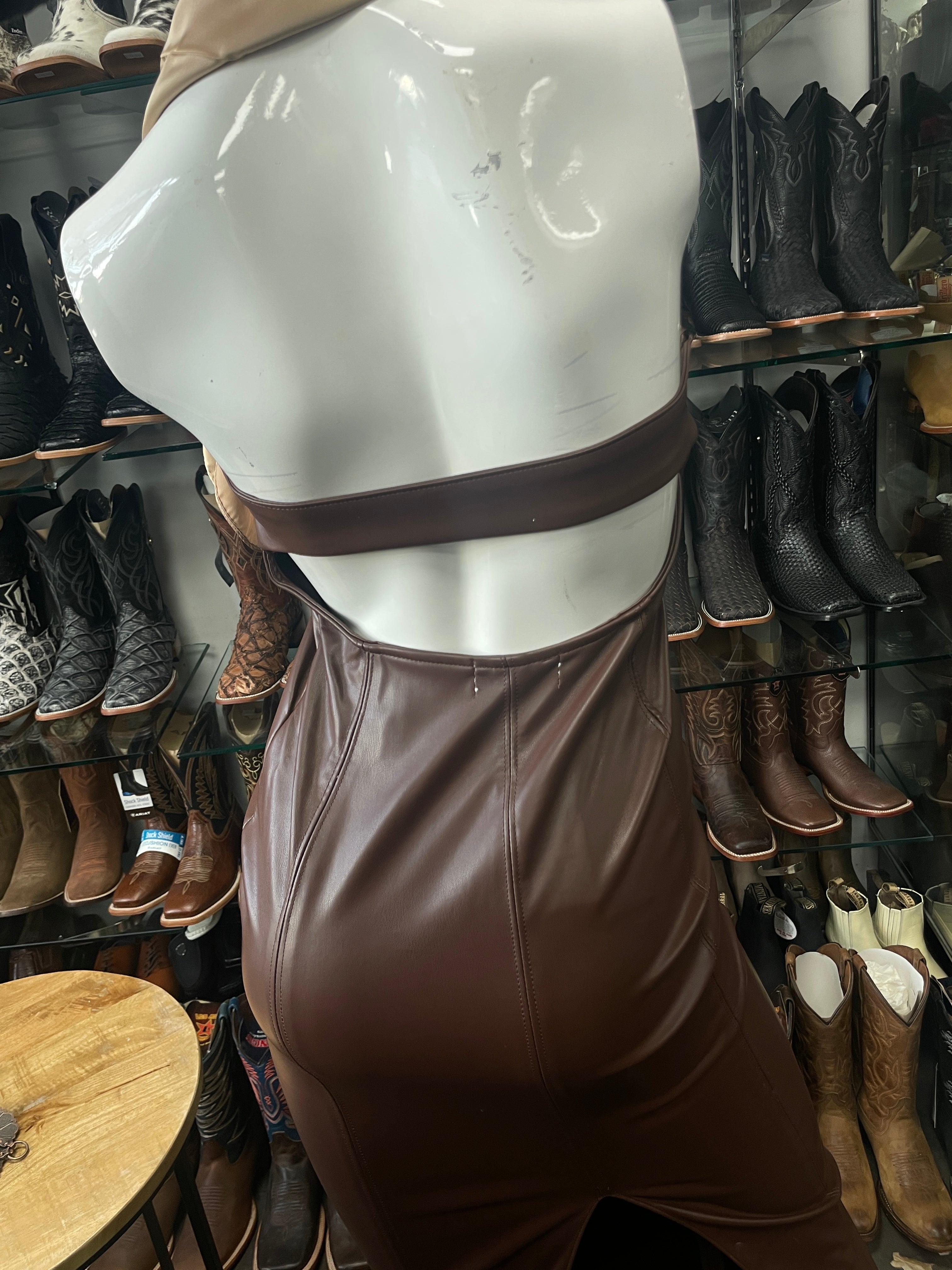 Mirka Vegan Leather Dress