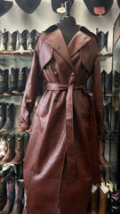MARGUA Auburn Vegan Leather Coat
