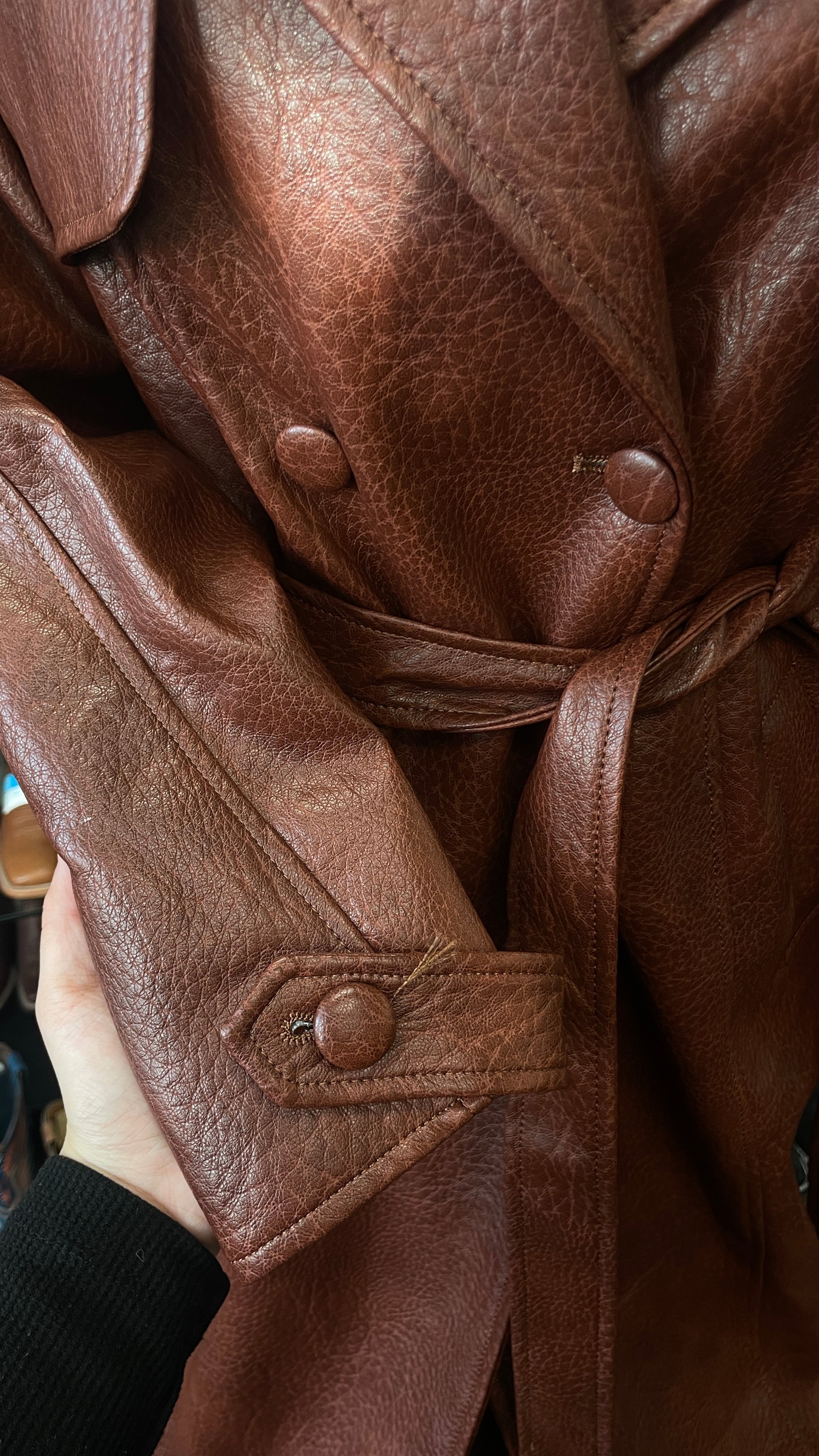 MARGUA Auburn Vegan Leather Coat