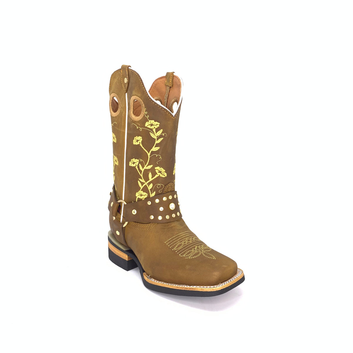 Women's Artillero Floral Design With Rhinestones Boots