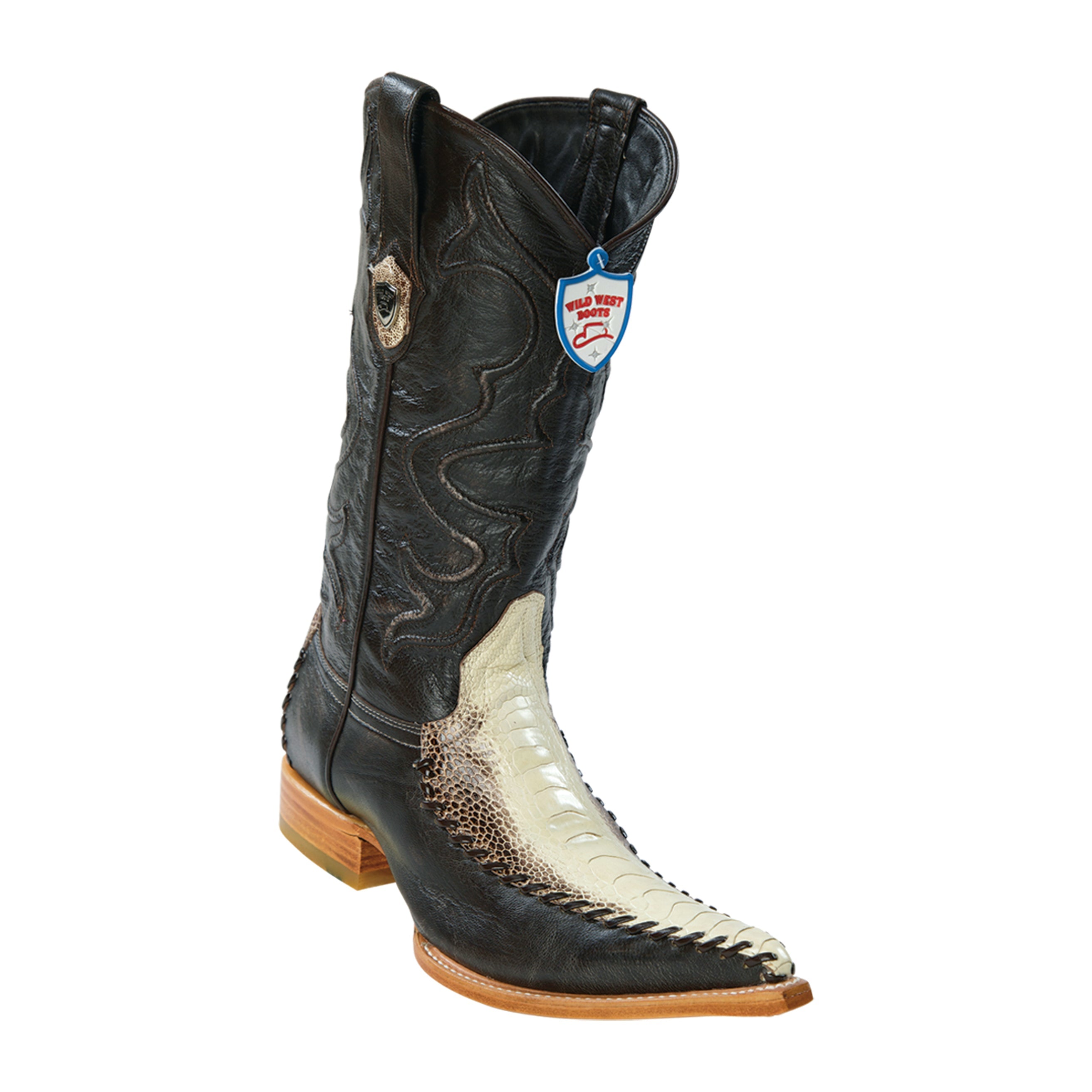 Men's Wild West Ostrich Leg With Deer Boots 3x Toe