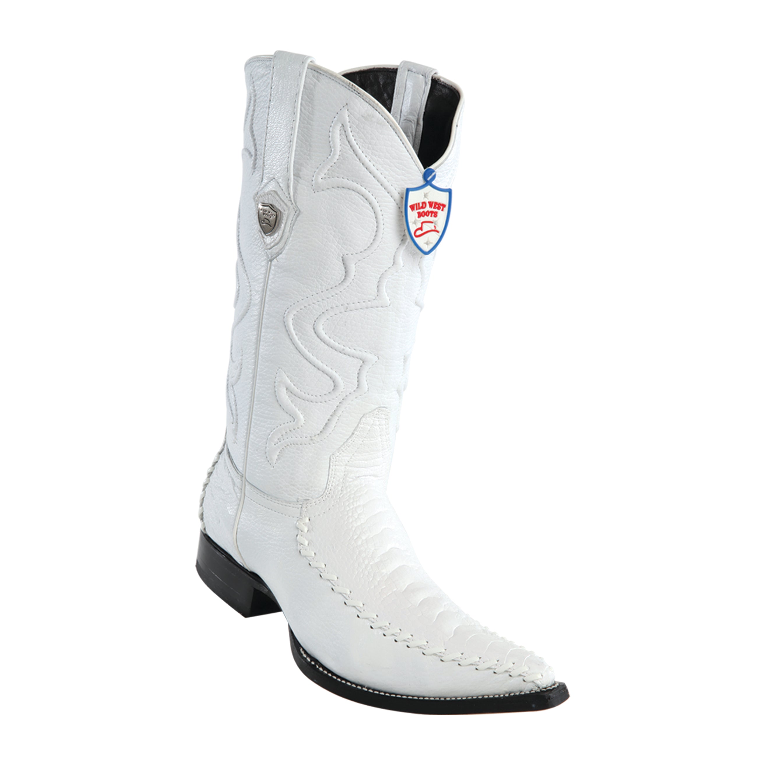 Men's Wild West Ostrich Leg With Deer Boots 3x Toe