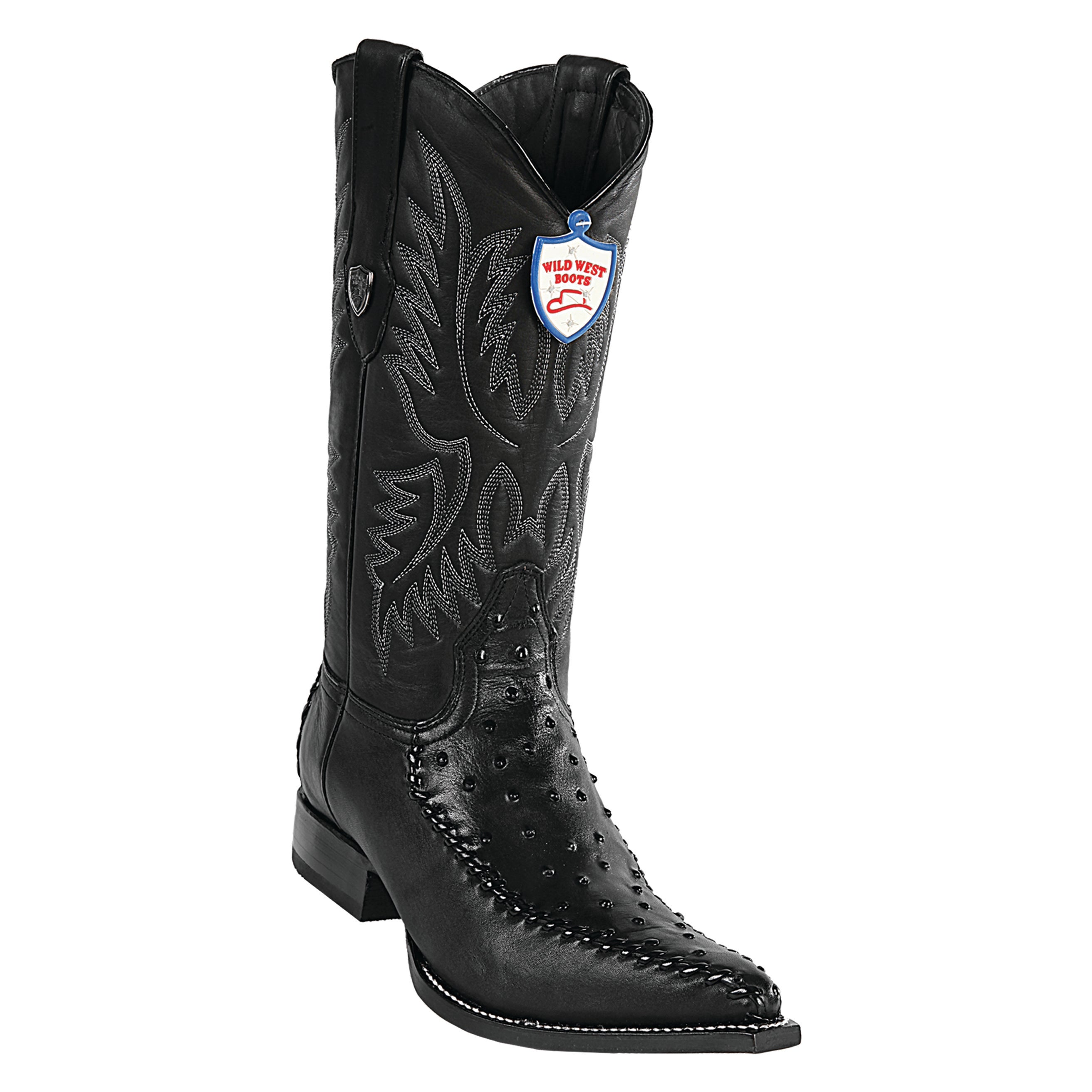 Men's Wild West Ostrich With Deer Boots 3x Toe