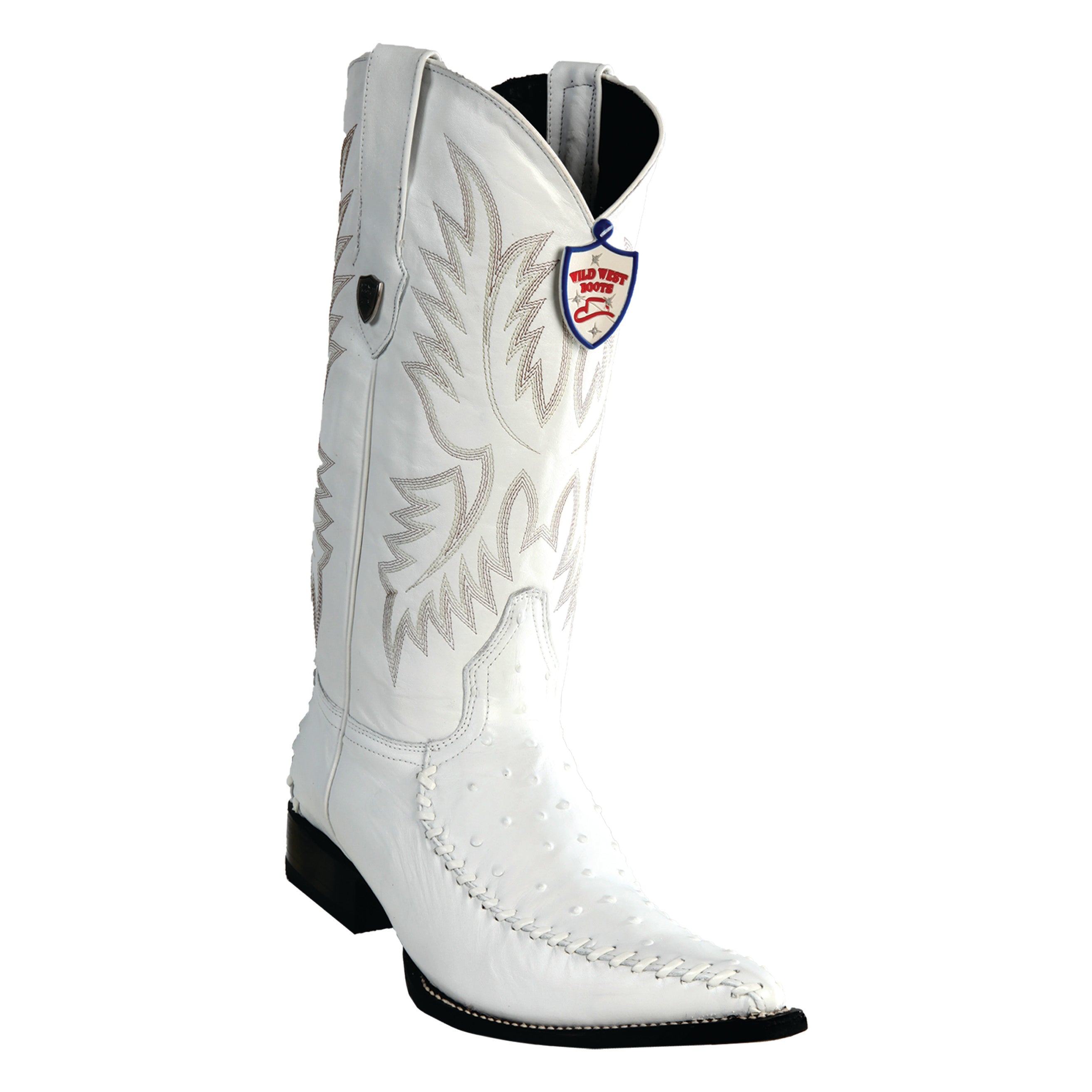 Men's Wild West Ostrich With Deer Boots 3x Toe