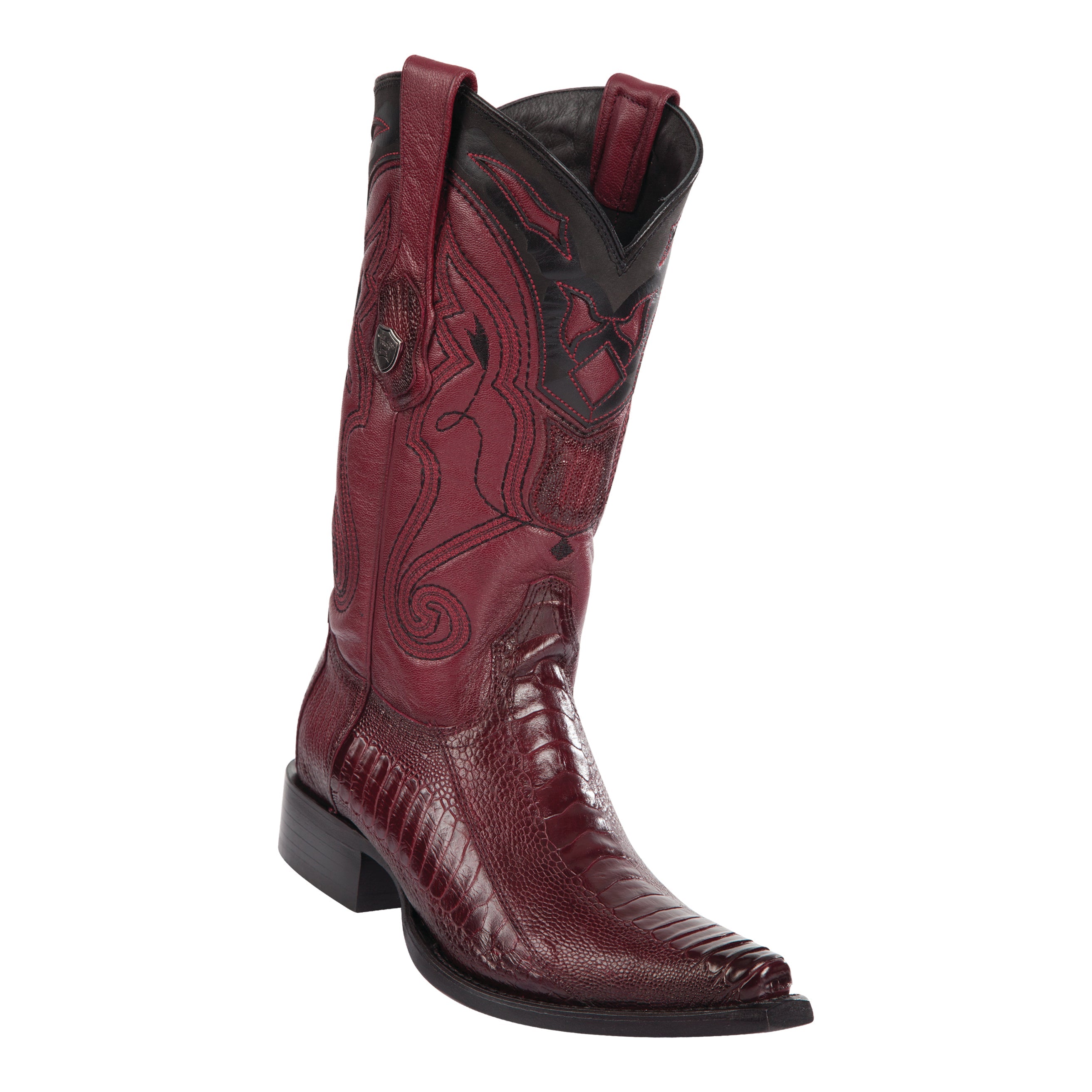 Men's Wild West Ostrich Leg Boots Snip Toe