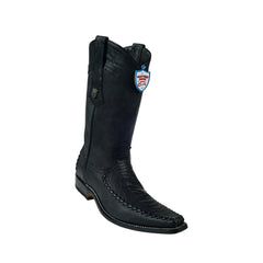Men's Wild West Ostrich Leg With Deer (Grasso) Boots European Square Toe