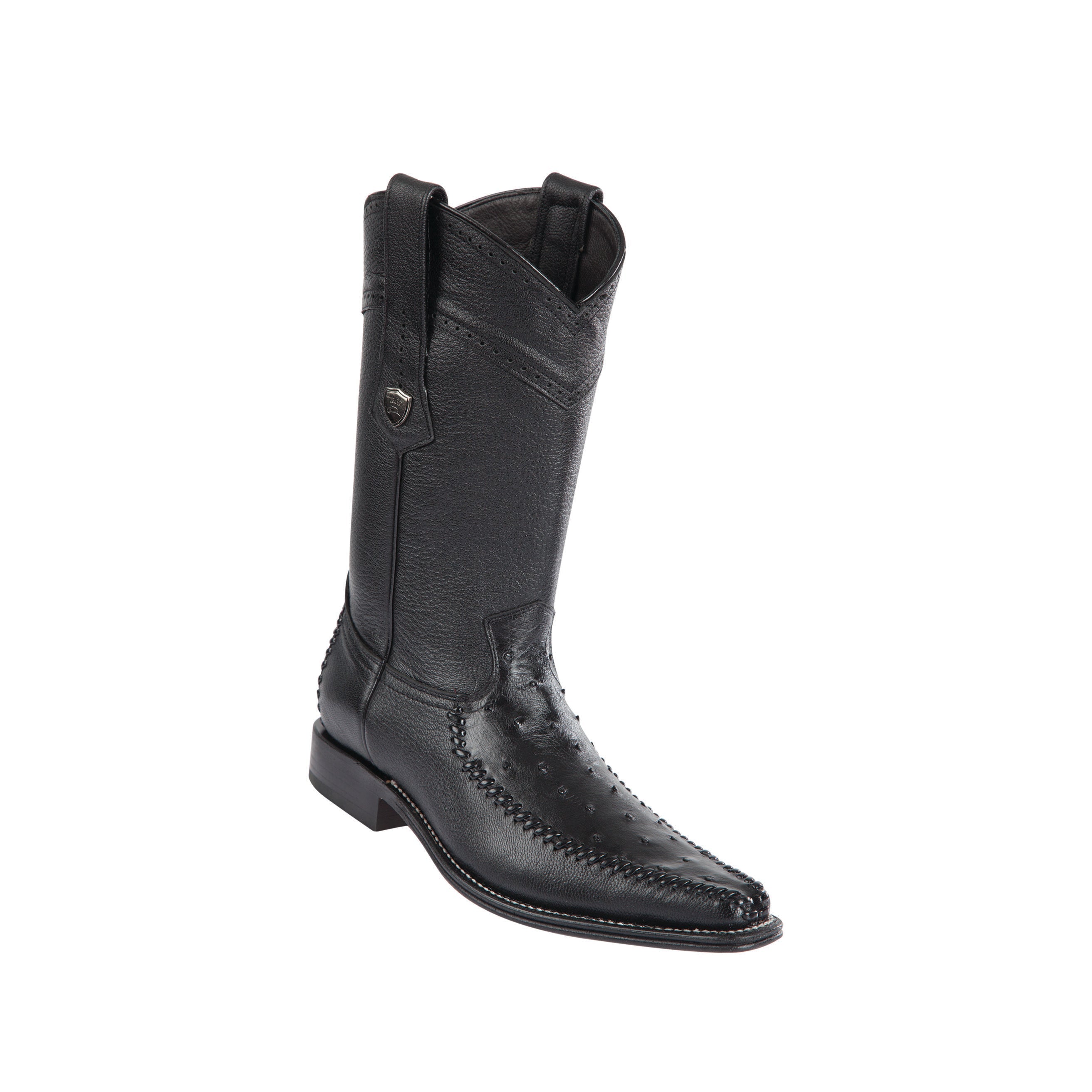 Men's Wild West Ostrich With Deer Boots European Square Toe