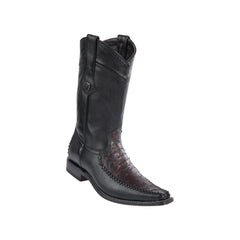 Men's Wild West Ostrich With Deer Boots European Square Toe