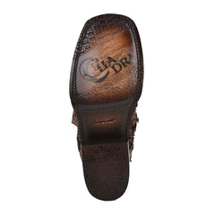 Cuadra Honey Fish Pirarucu Laser & Woven Square Toe Boots CU658