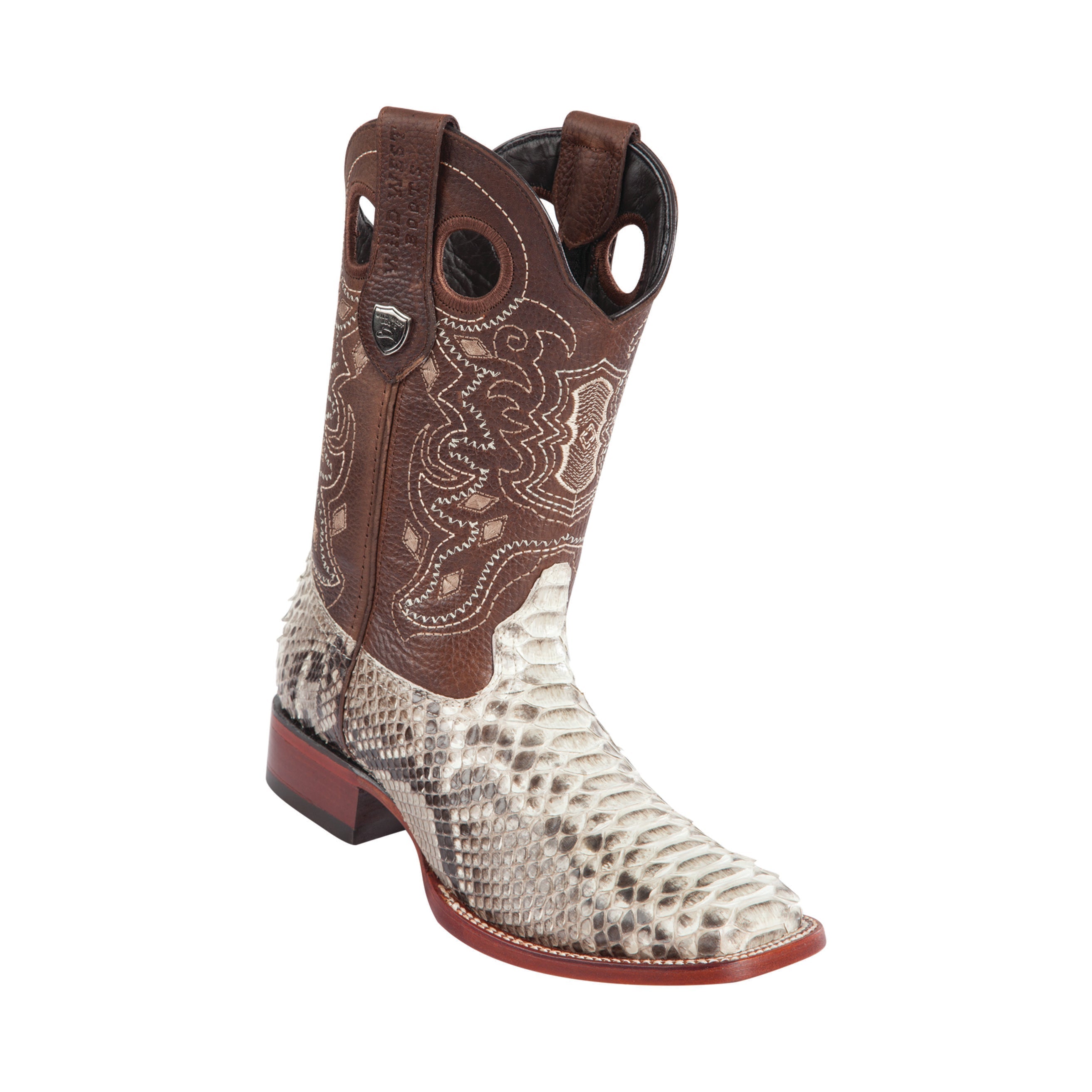 Men's Wild West Python Boots Wide Square Toe