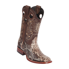 Men's Wild West Python Boots Wide Square Toe