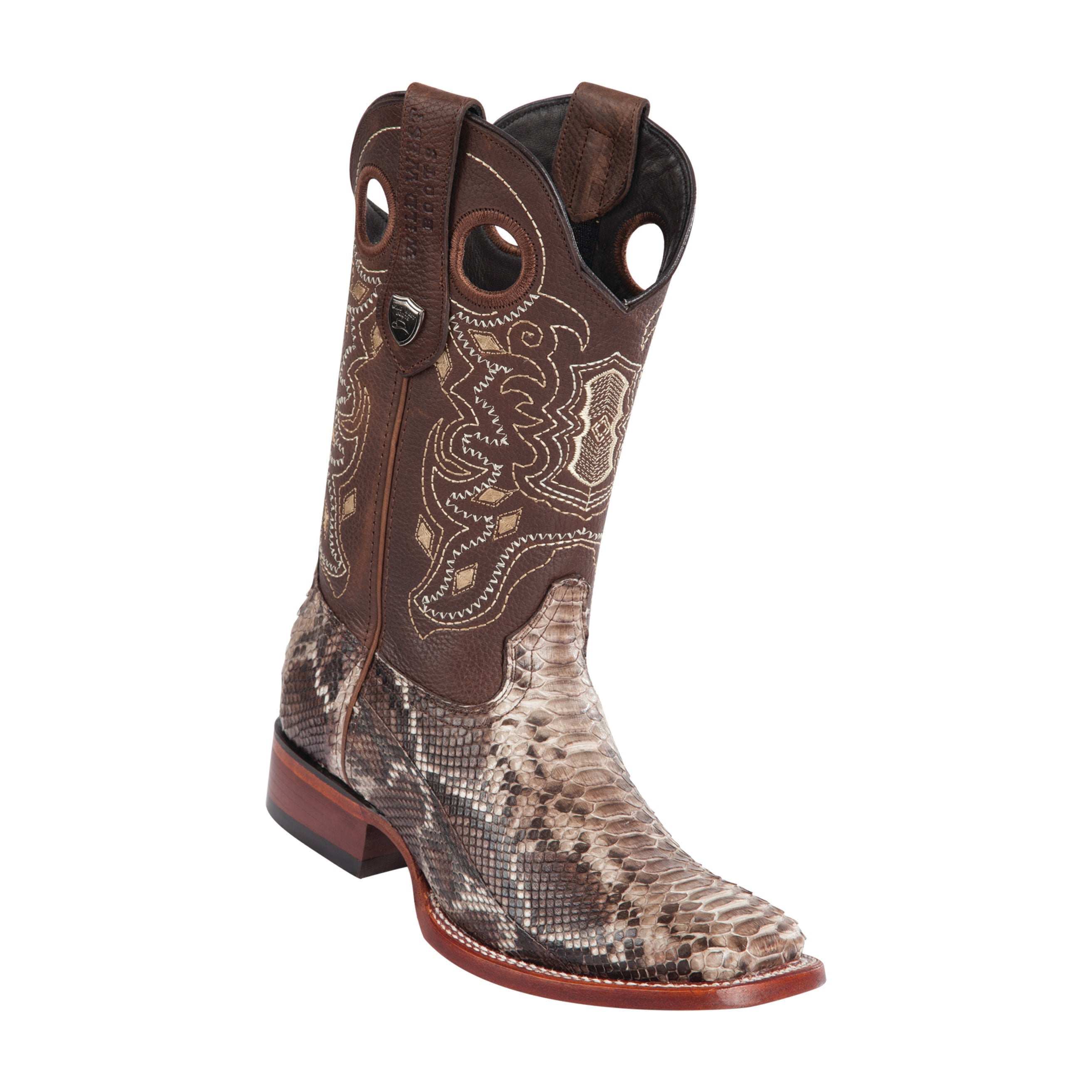 Men's Wild West Python Boots Wide Square Toe