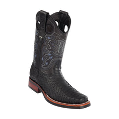 Men's Wild West Python With Rubber Sole Boots Square Toe