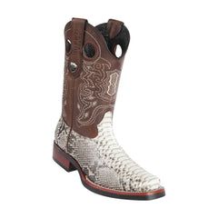 Men's Wild West Python With Rubber Sole Boots Square Toe