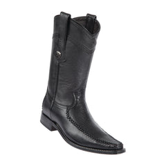 Men's Wild West Ring Lizard With Deer Boots European Square Toe