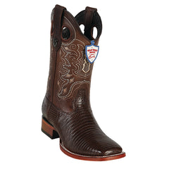 Men's Wild West Teju Lizard Boots Wide Square Toe