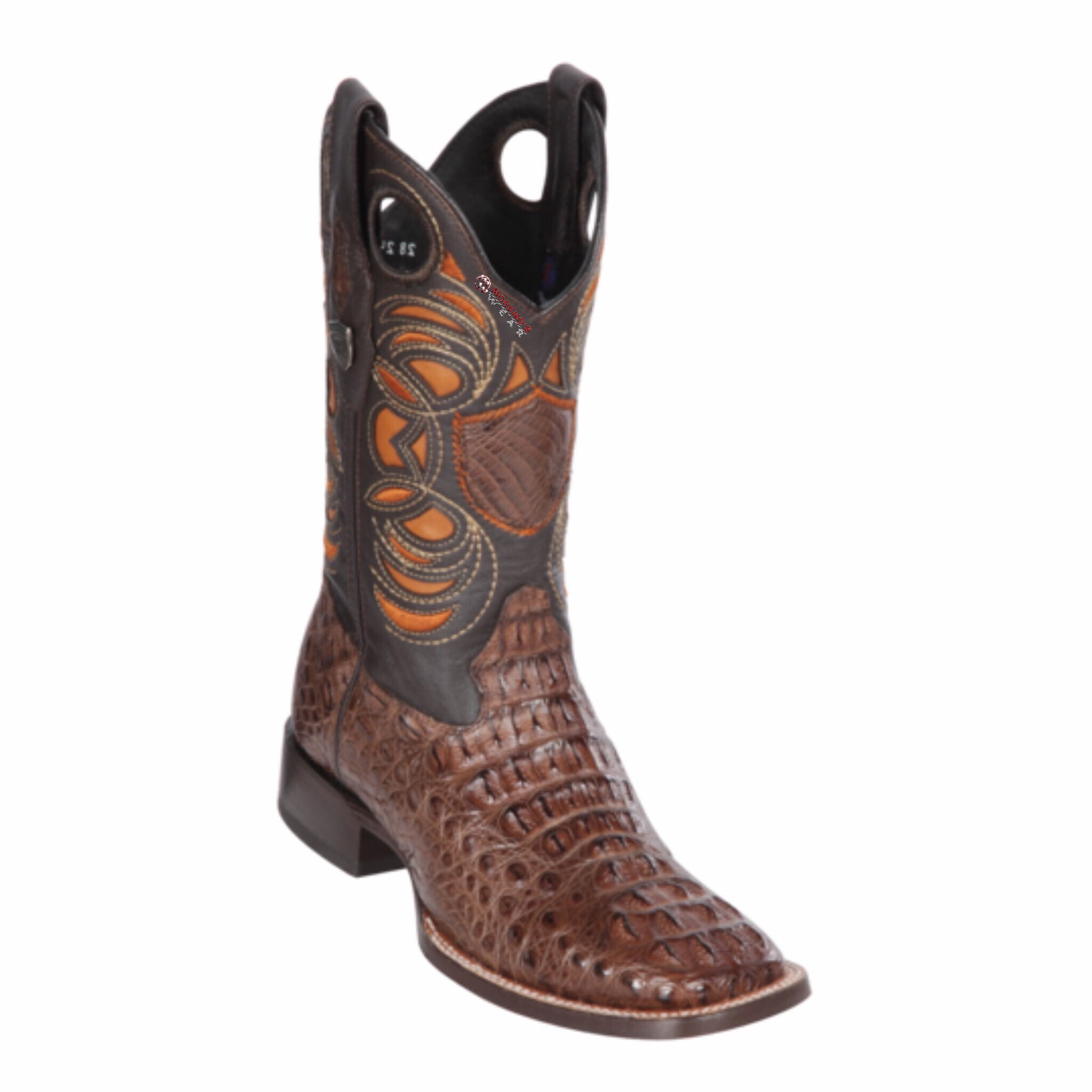 Men's WIld West Caiman Hornback Boots Wide Square Toe