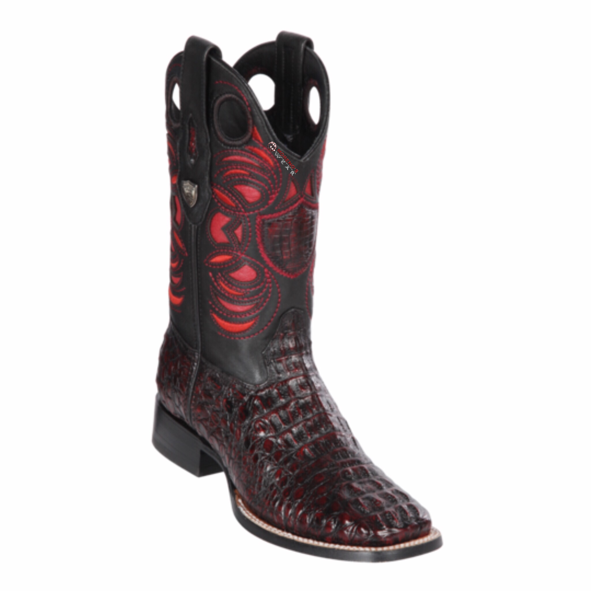 Men's WIld West Caiman Hornback Boots Wide Square Toe