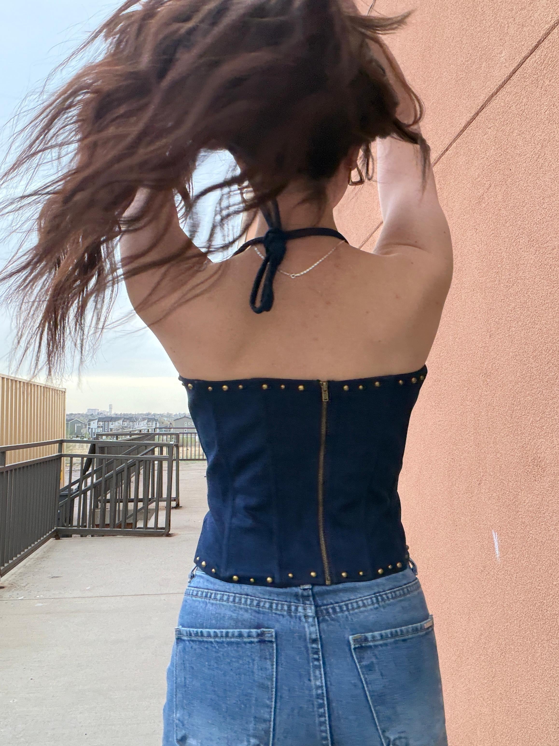Regina Denim Corcet Top