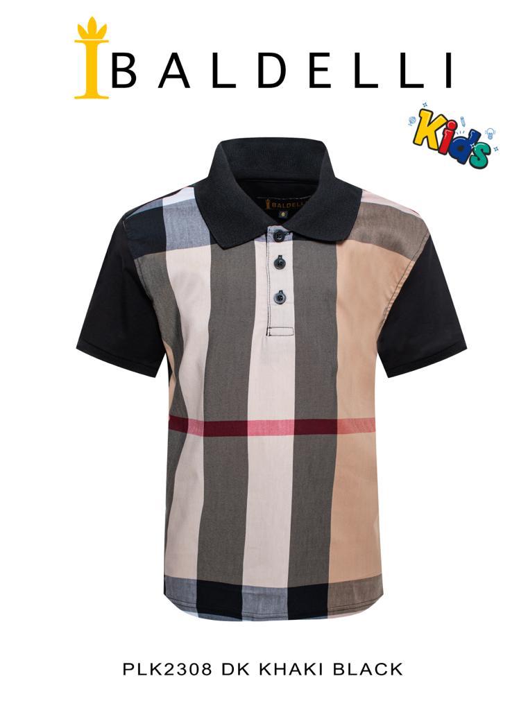 Boy's Dark Khaki Black Polo Shirt